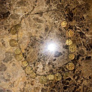 Vintage Gold Coins Necklace ~ Occult Witchy Psychic Gothcore